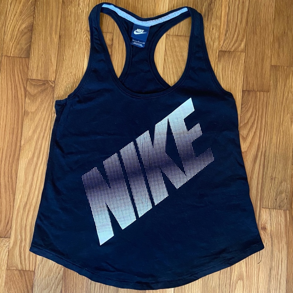 Nike Workout Black Tank Graphic Athletic Top